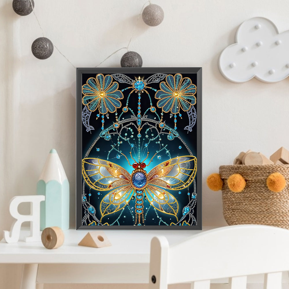 Dream Butterfly Flower - Special Shaped Drill Diamond Painting 30*40CM