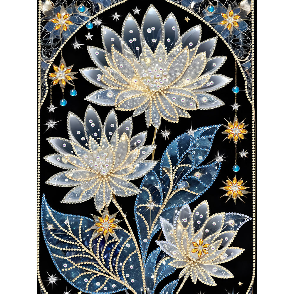 Dream Lotus - Special Shaped Drill Diamond Painting 30*40CM