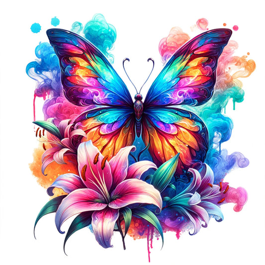 Butterfly - Full Round Drill Diamond Painting 30*30CM