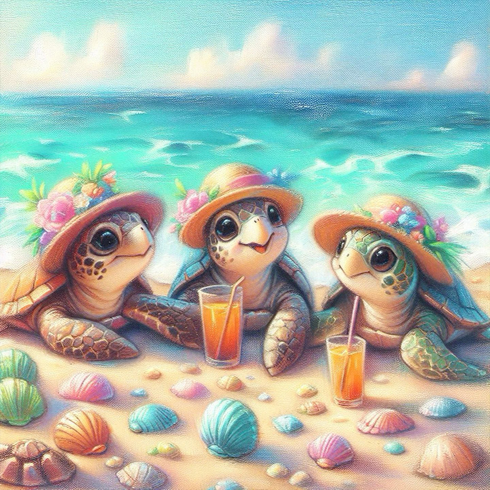 Turtle Party - Full Round Drill Diamond Painting 30*30CM