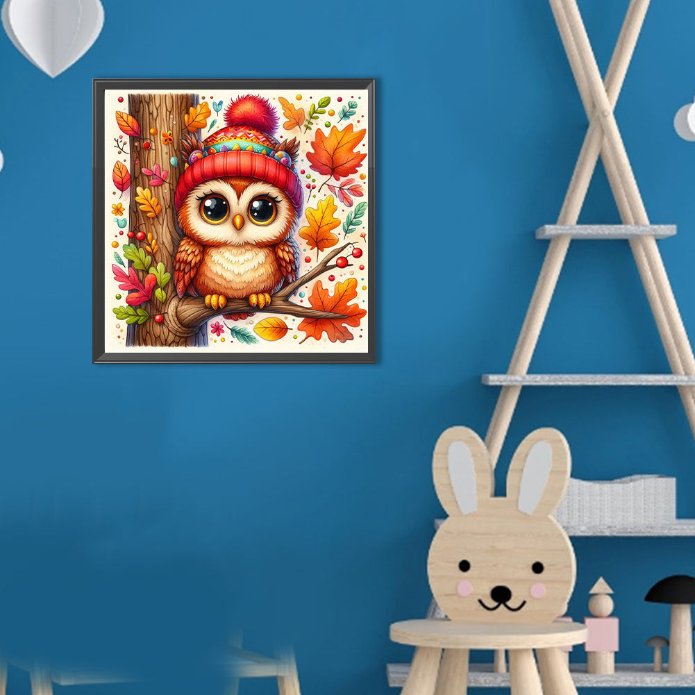 Owl - Full Round Drill Diamond Painting 30*30CM