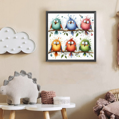 Big Eyed Bird - Full Round Drill Diamond Painting 30*30CM