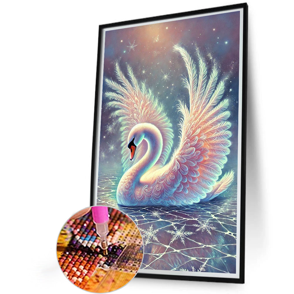 White Swan - Full Round Drill Diamond Painting 40*60CM