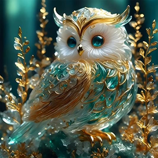 Emerald Owl - Full Round Drill Diamond Painting 30*30CM