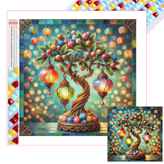 Lantern Tree - Full Square Drill Diamond Painting 30*30CM