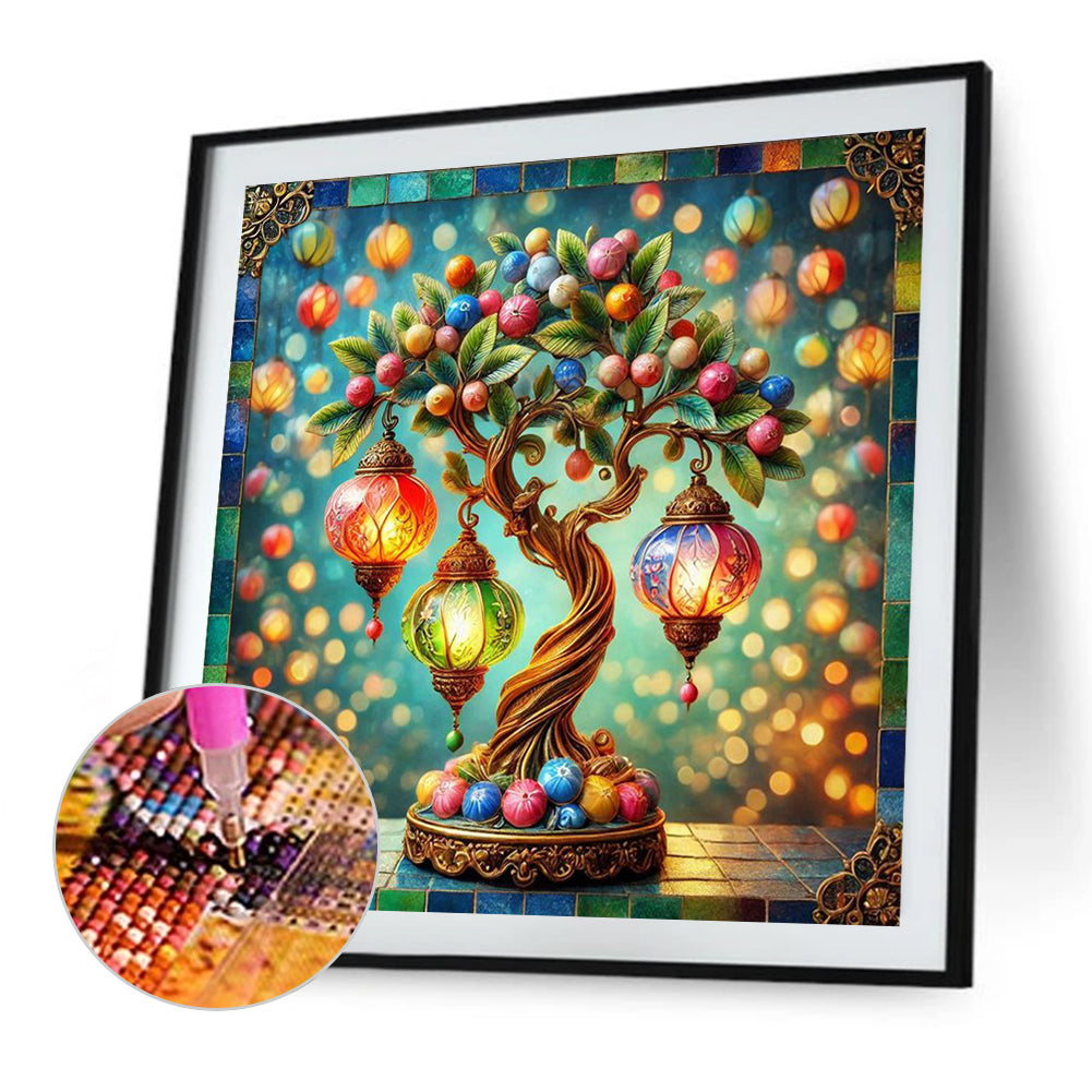 Lantern Tree - Full Square Drill Diamond Painting 30*30CM