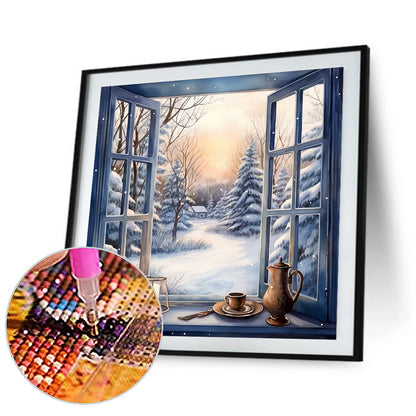 Snow Outside The Window - Full Round Drill Diamond Painting 40*40CM