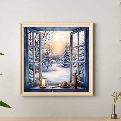 Snow Outside The Window - Full Round Drill Diamond Painting 40*40CM