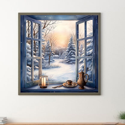 Snow Outside The Window - Full Round Drill Diamond Painting 40*40CM