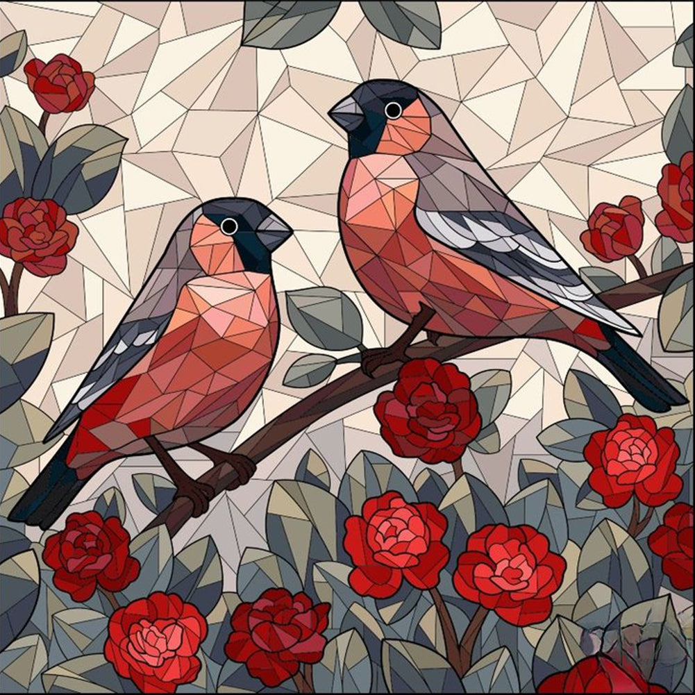 Glass Wind Bird - Full Round Drill Diamond Painting 40*40CM
