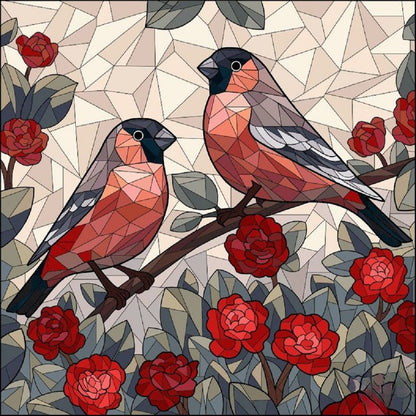 Glass Wind Bird - Full Round Drill Diamond Painting 40*40CM