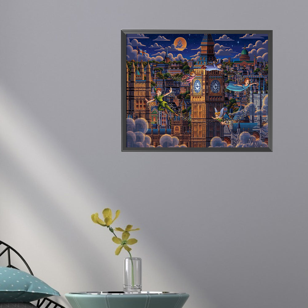 Big Ben And Cartoon Characters - Full Round Drill Diamond Painting 50*40CM