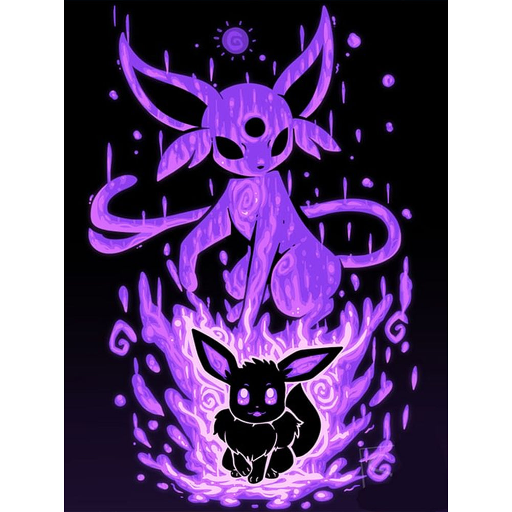 Pikachu Silhouette - Full Round Drill Diamond Painting 30*40CM