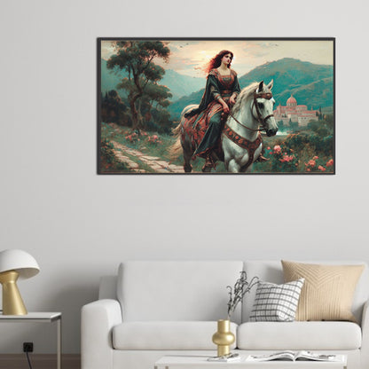 Woman Riding A Horse - Full Square Drill Diamond Painting 70*40CM
