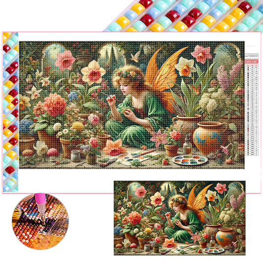 Flower Fairy - Full Square Drill Diamond Painting 70*40CM