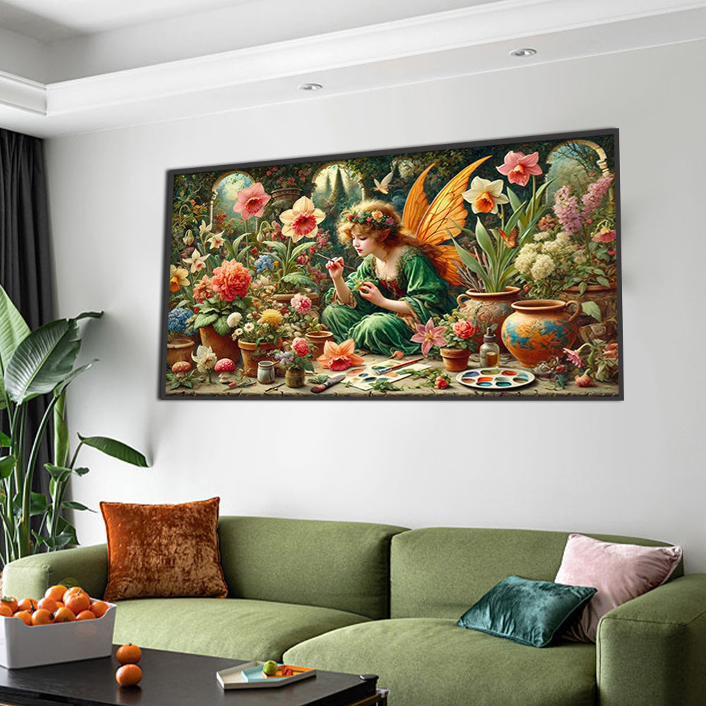 Flower Fairy - Full Square Drill Diamond Painting 70*40CM
