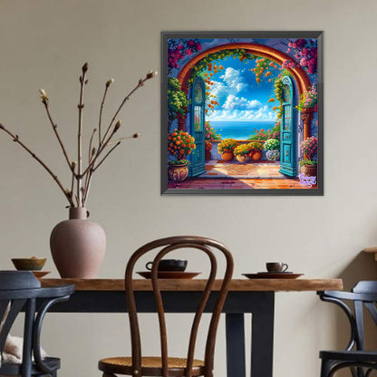 Window View - Full Round Drill Diamond Painting 40*40CM