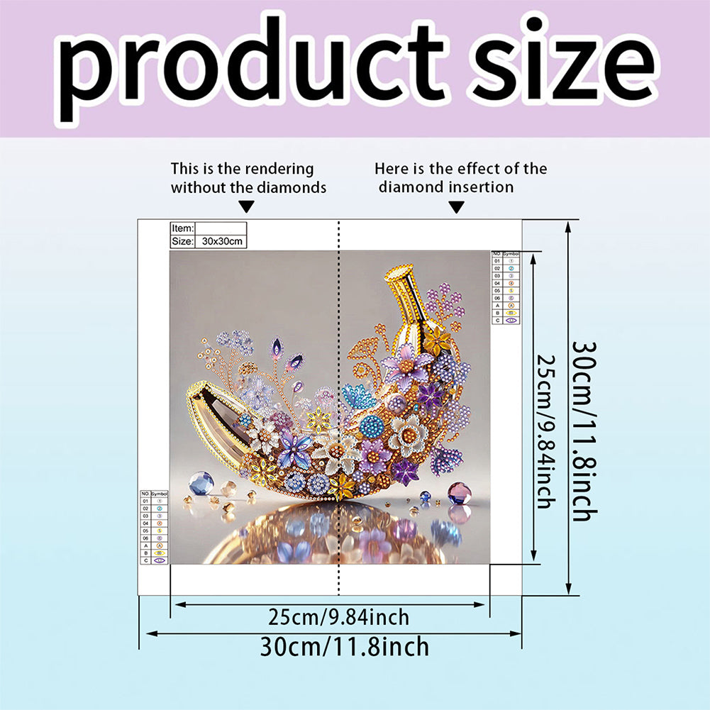Fruit Banana - Special Shaped Drill Diamond Painting 30*30CM