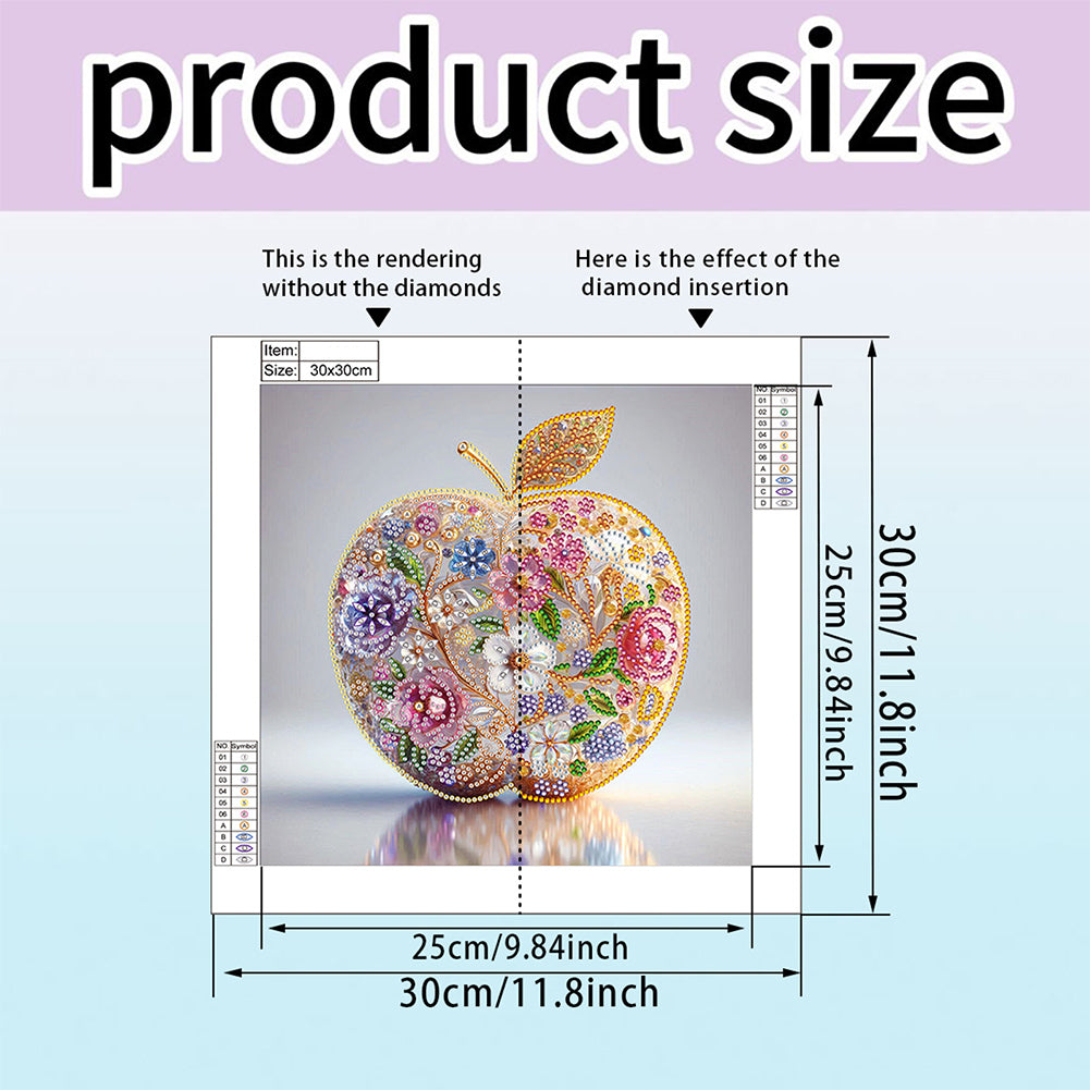 Fruit Apple - Special Shaped Drill Diamond Painting 30*30CM