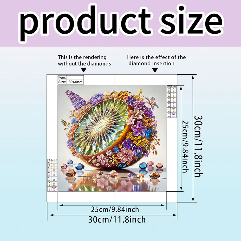 Fruit Kiwi - Special Shaped Drill Diamond Painting 30*30CM