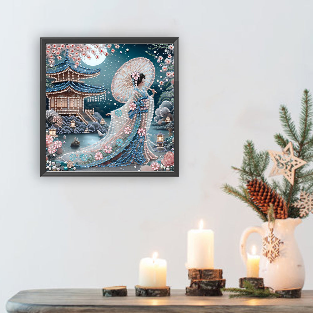 Japanese Geisha Beauty - Special Shaped Drill Diamond Painting 30*30CM