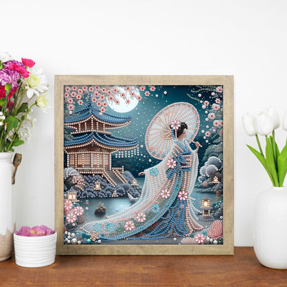 Japanese Geisha Beauty - Special Shaped Drill Diamond Painting 30*30CM