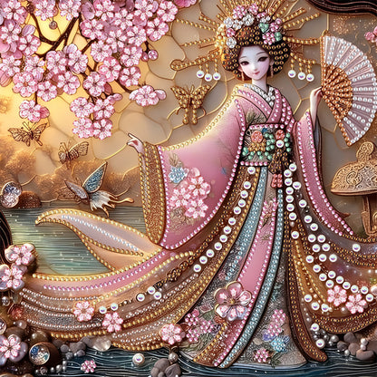 Japanese Geisha Beauty - Special Shaped Drill Diamond Painting 30*30CM