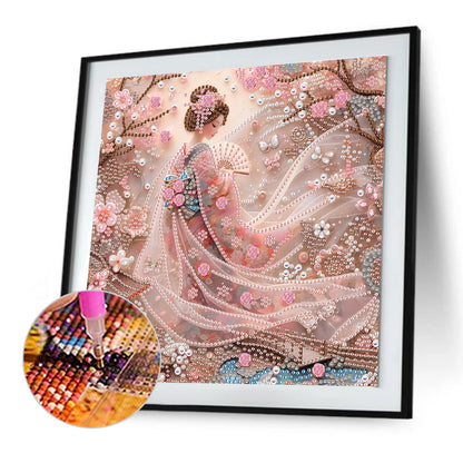 Japanese Geisha Beauty - Special Shaped Drill Diamond Painting 30*30CM