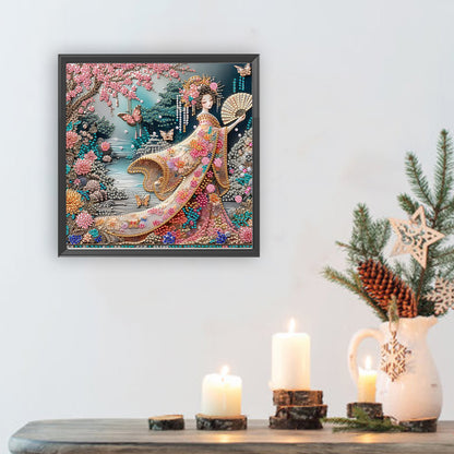 Japanese Geisha Beauty - Special Shaped Drill Diamond Painting 30*30CM