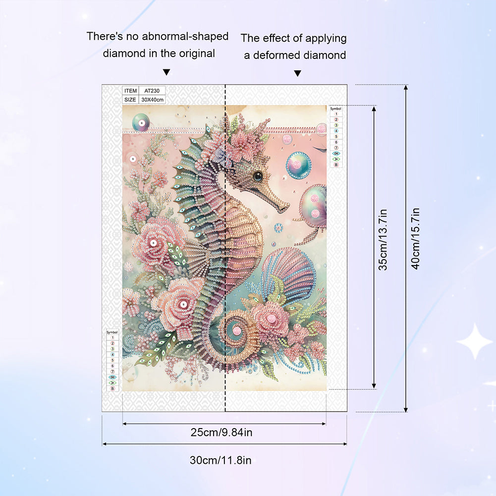 Seahorse - Special Shaped Drill Diamond Painting 30*40CM