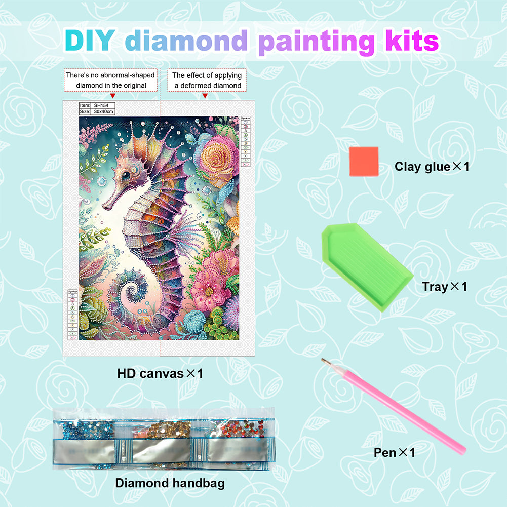 Seahorse - Special Shaped Drill Diamond Painting 30*40CM