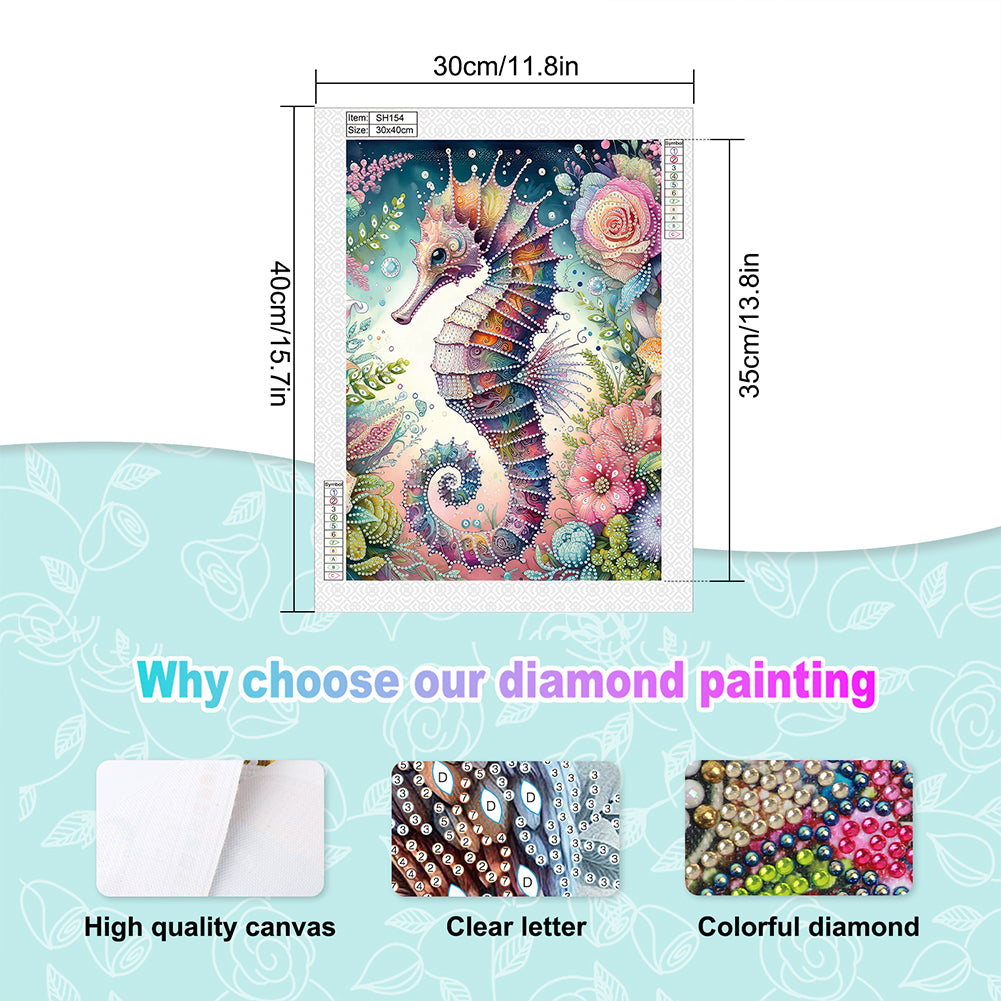 Seahorse - Special Shaped Drill Diamond Painting 30*40CM