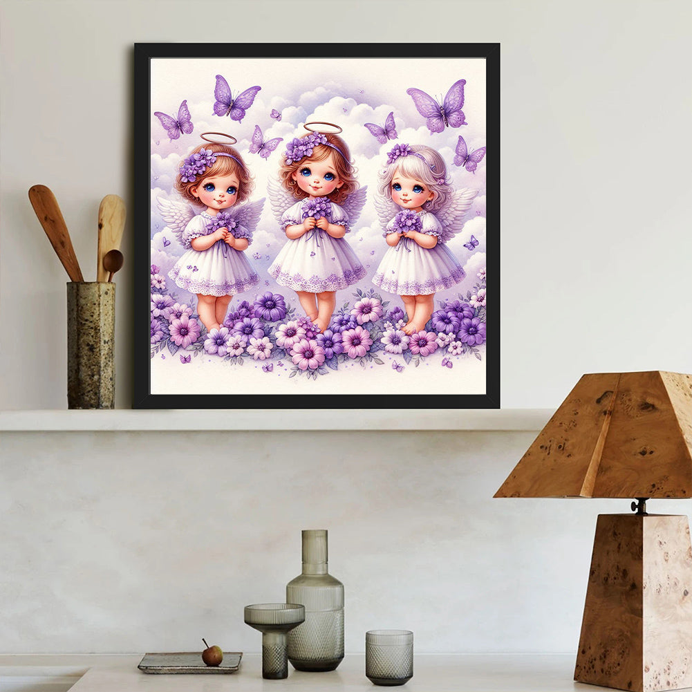 Cloud Angel Girl - Full Round Drill Diamond Painting 40*40CM