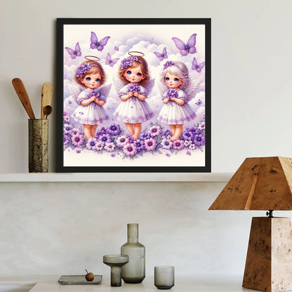 Cloud Angel Girl - Full Round Drill Diamond Painting 40*40CM