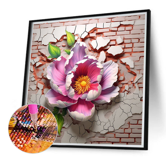 Wall Peony - Full Round Drill Diamond Painting 40*40CM