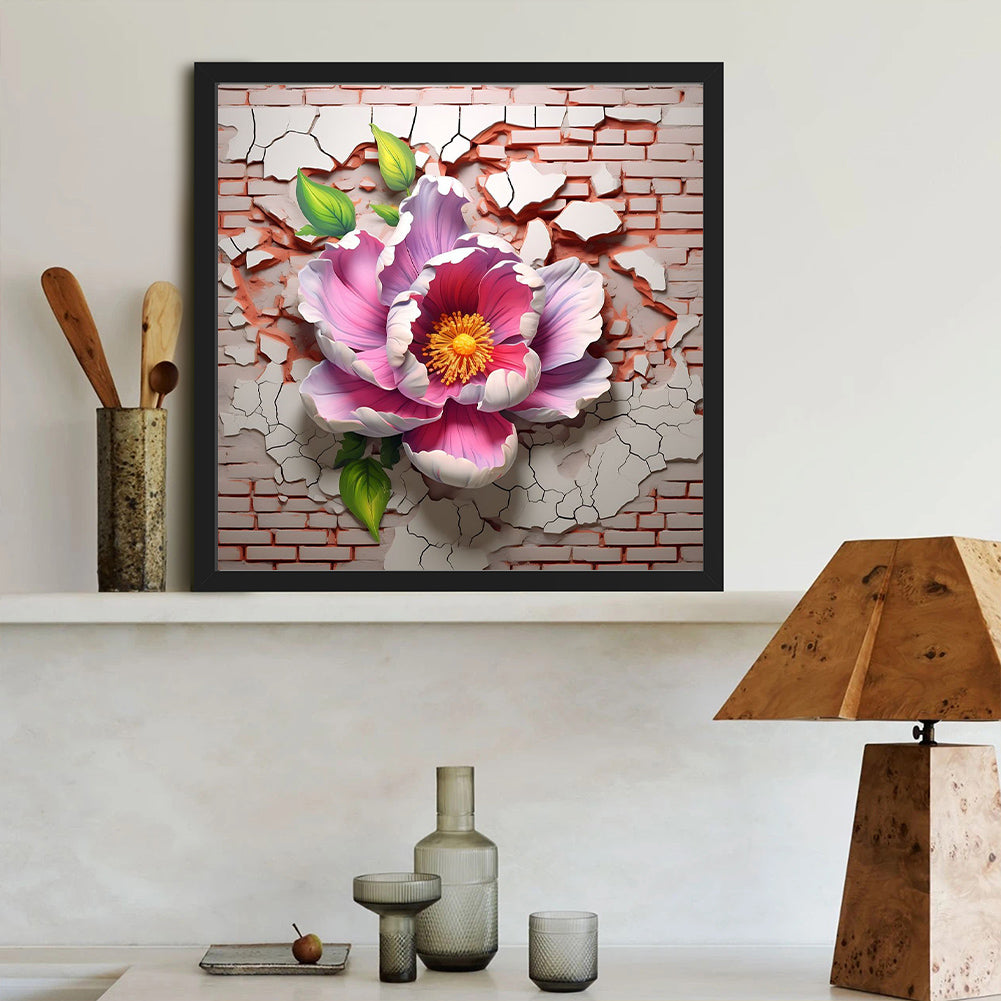 Wall Peony - Full Round Drill Diamond Painting 40*40CM