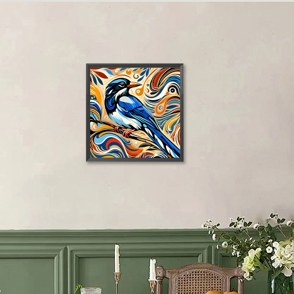 Blue Bird - Full Round Drill Diamond Painting 40*40CM
