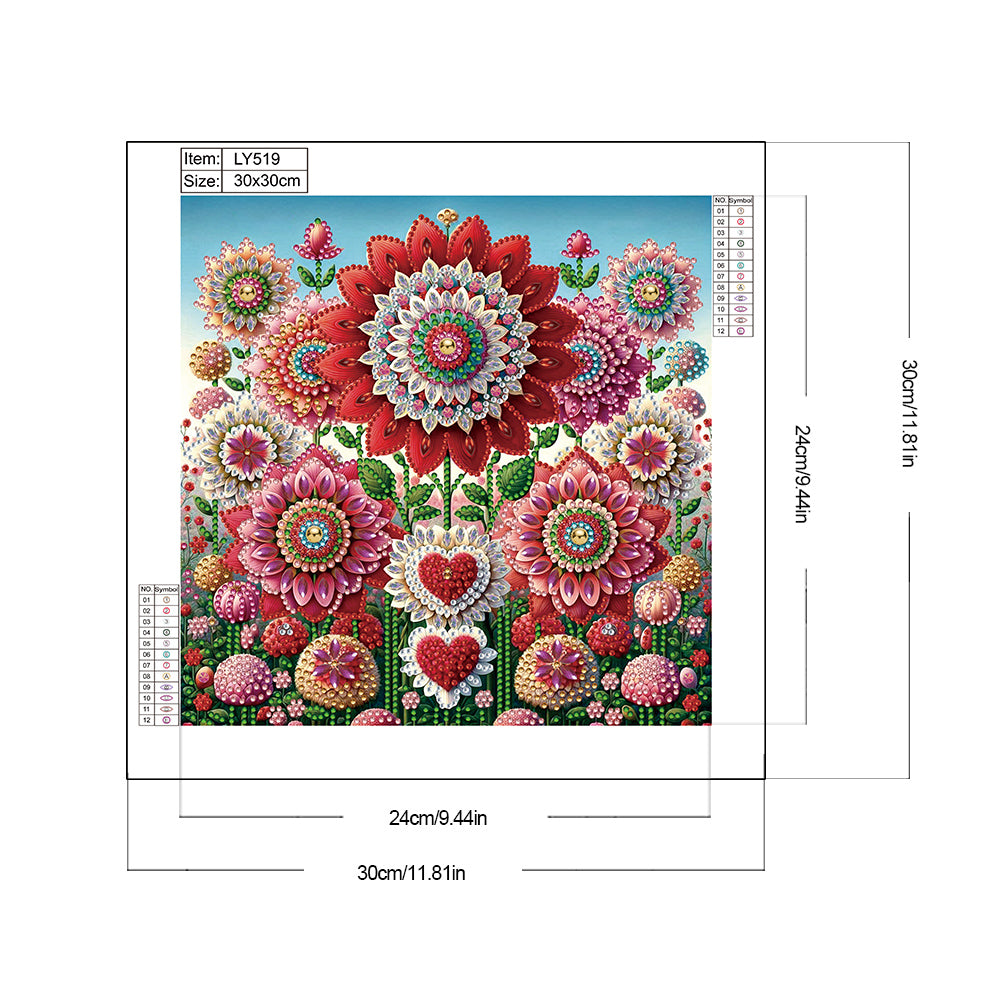 Mandala Garden - Special Shaped Drill Diamond Painting 30*30CM