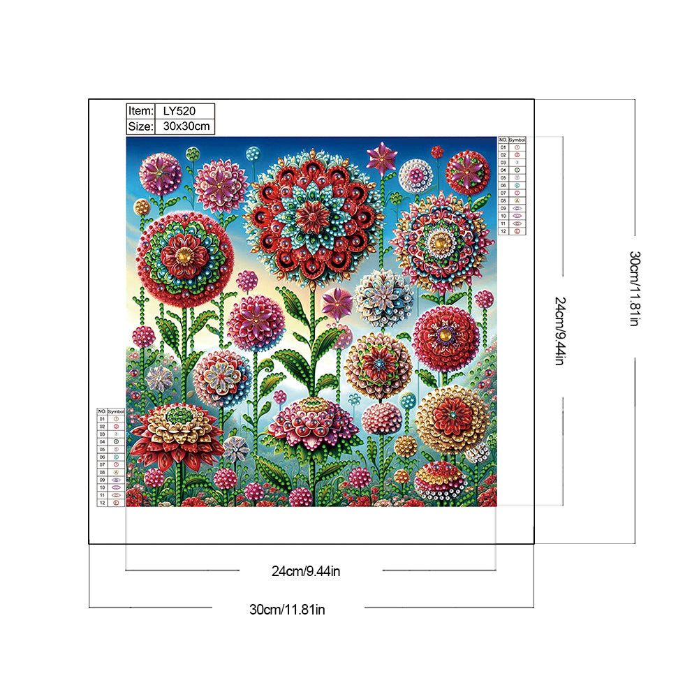 Mandala Garden - Special Shaped Drill Diamond Painting 30*30CM