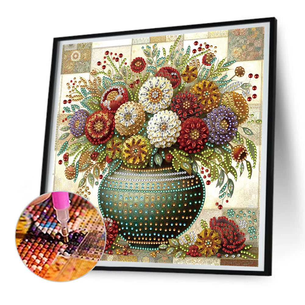 Vintage Vase - Special Shaped Drill Diamond Painting 30*30CM