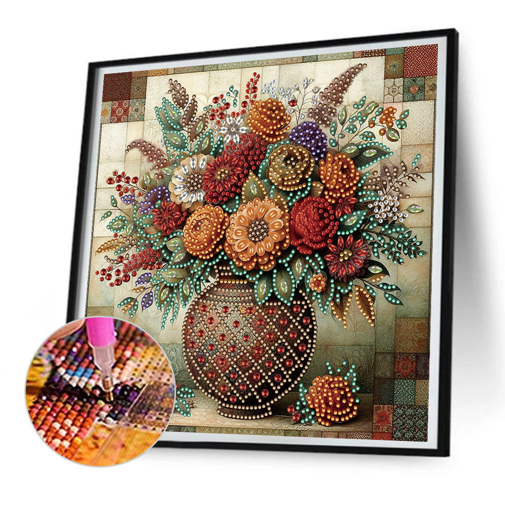 Vintage Vase - Special Shaped Drill Diamond Painting 30*30CM