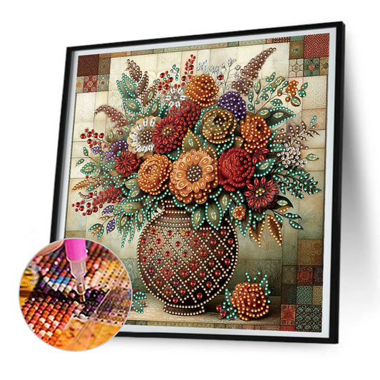 Vintage Vase - Special Shaped Drill Diamond Painting 30*30CM