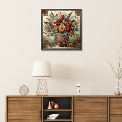 Vintage Vase - Special Shaped Drill Diamond Painting 30*30CM