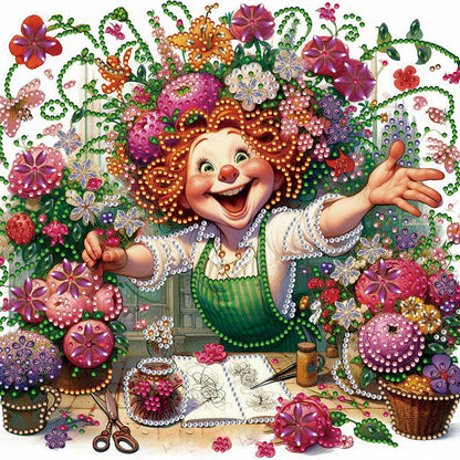 Optimistic Old Lady - Special Shaped Drill Diamond Painting 30*30CM