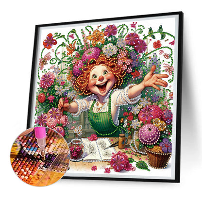 Optimistic Old Lady - Special Shaped Drill Diamond Painting 30*30CM