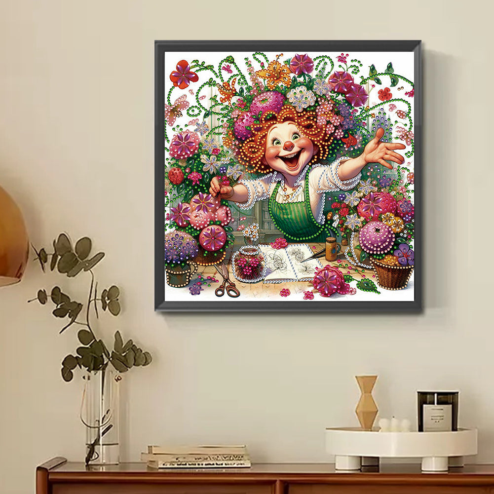 Optimistic Old Lady - Special Shaped Drill Diamond Painting 30*30CM