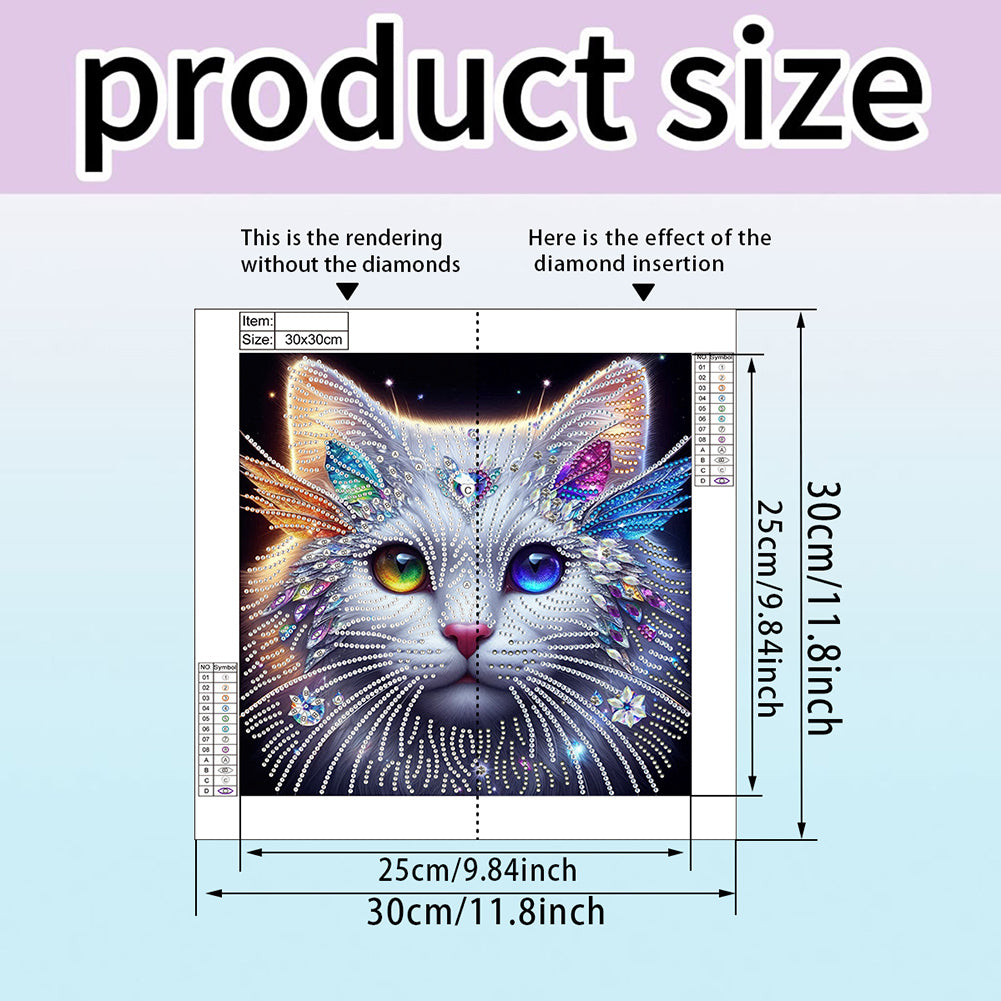 Cat Head - Special Shaped Drill Diamond Painting 30*30CM