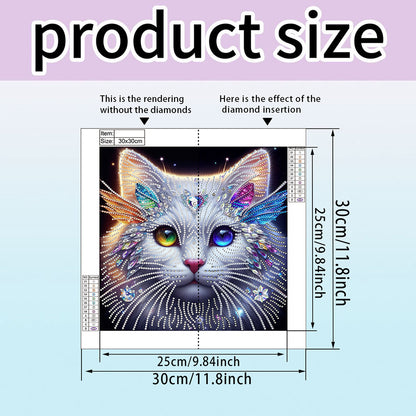 Cat Head - Special Shaped Drill Diamond Painting 30*30CM