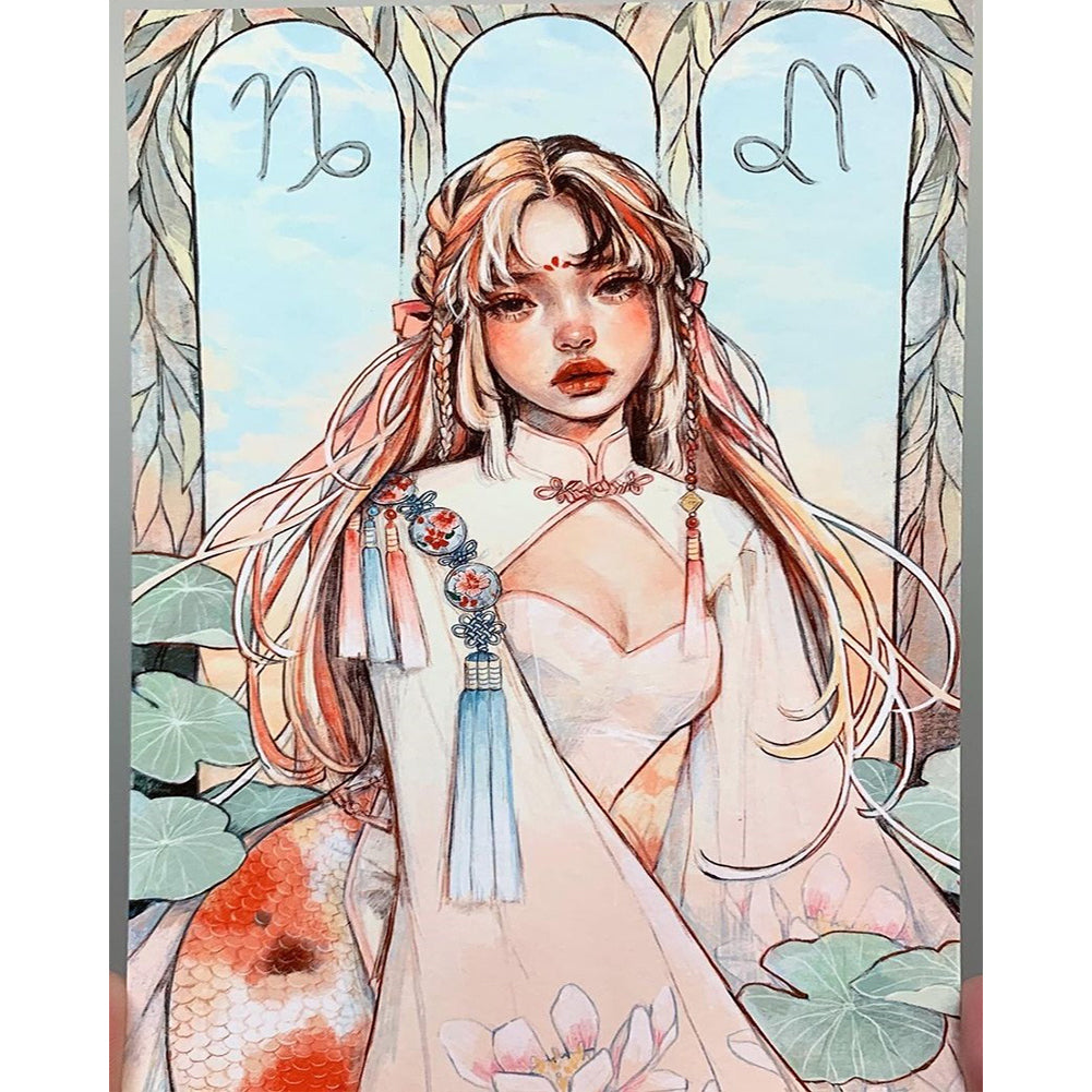 Girl - Full Round Drill Diamond Painting 40*50CM