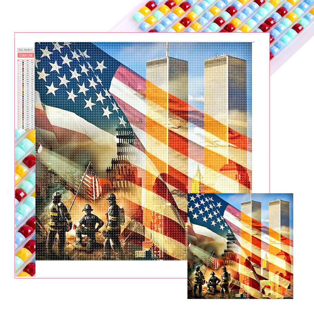 Stars And Stripes - Full Square Drill Diamond Painting 40*40CM